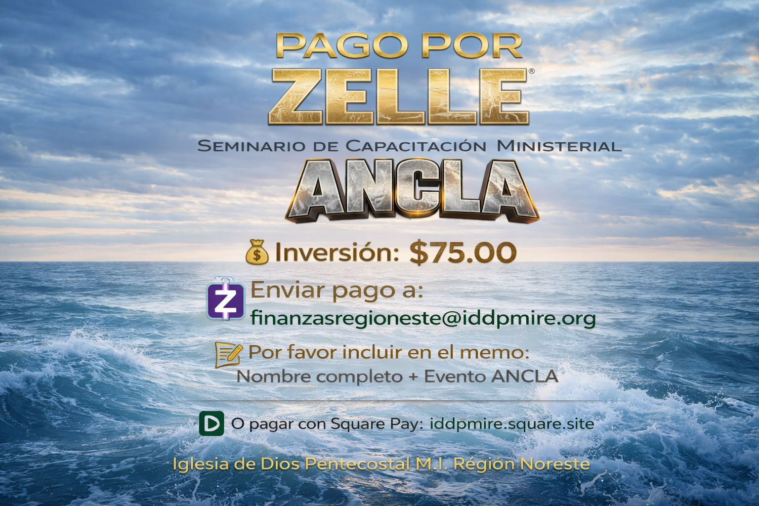 Pago por Zelle — Seminario ANCLA 2026